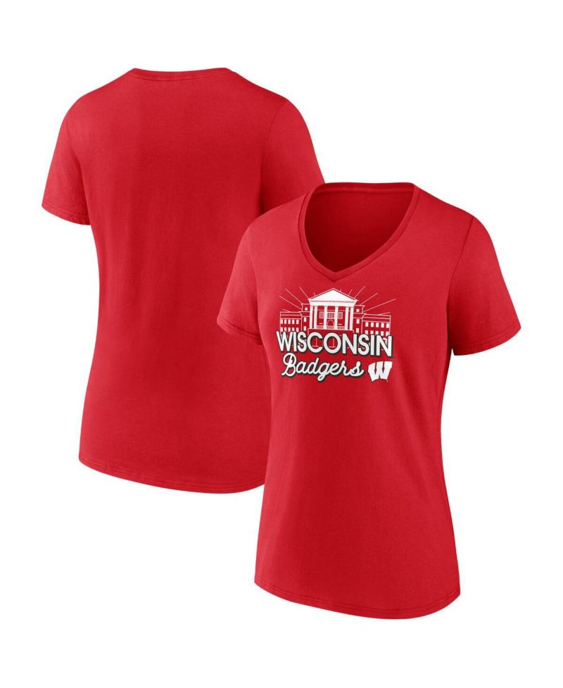 Women's Red Wisconsin Badgers Fundamentals Region Draw T-Shirt