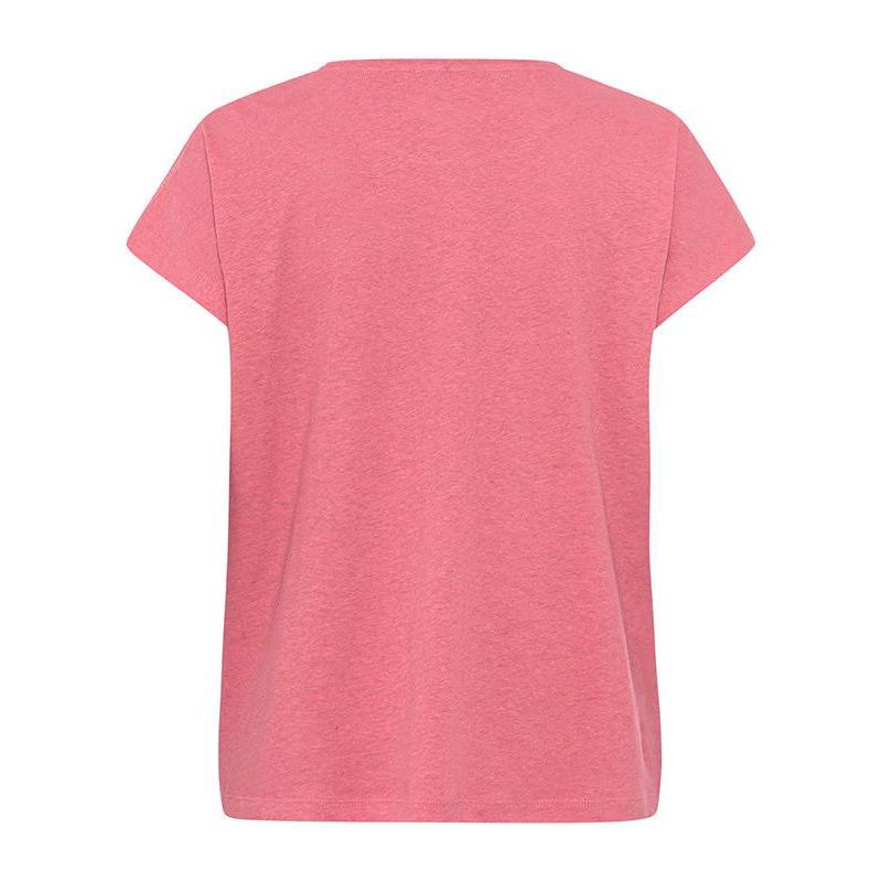 Embroidered Trim Cotton Linen Tee