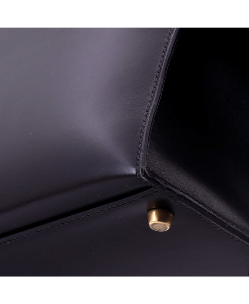 Kelly 32 Handbag Black Box Calf with Gold Hardware
