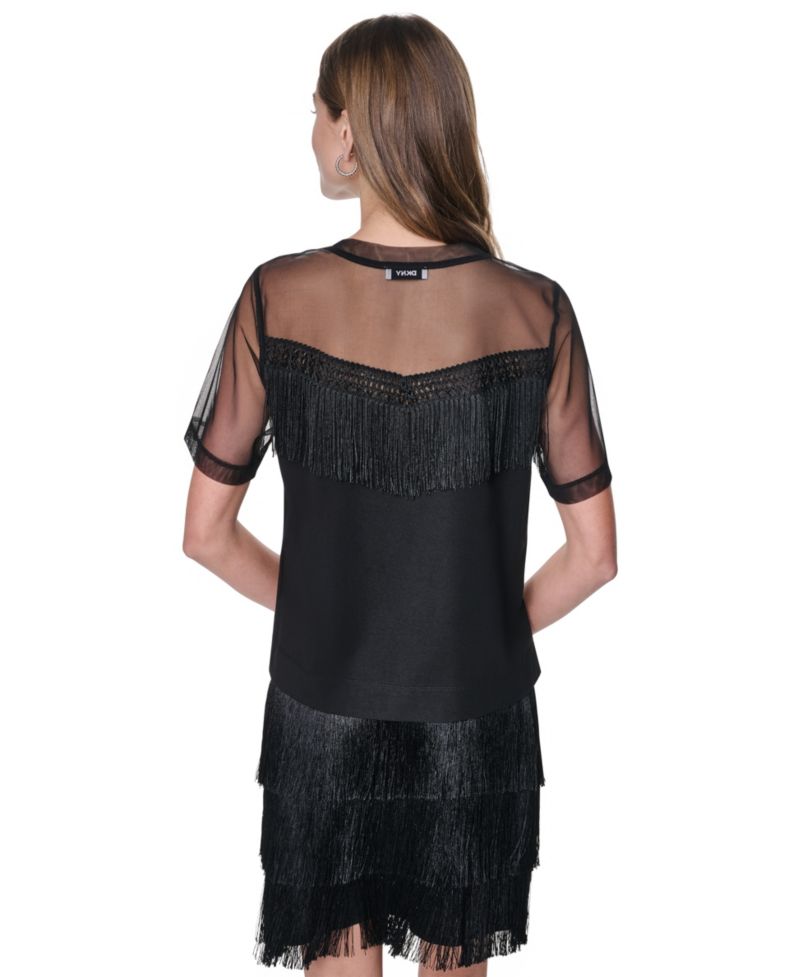 Women's Fringe Detail Crewneck Top