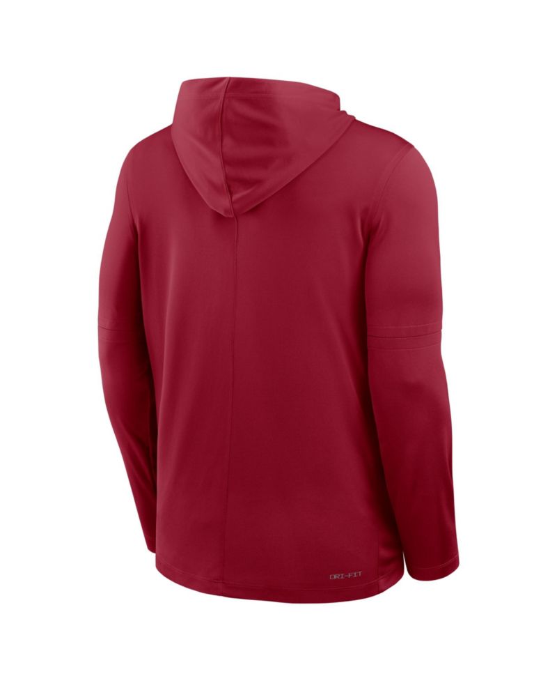 Men's Cardinal Stanford Cardinal 2025 Sideline Dri-FIT Long Sleeve Hoodie T-Shirt
