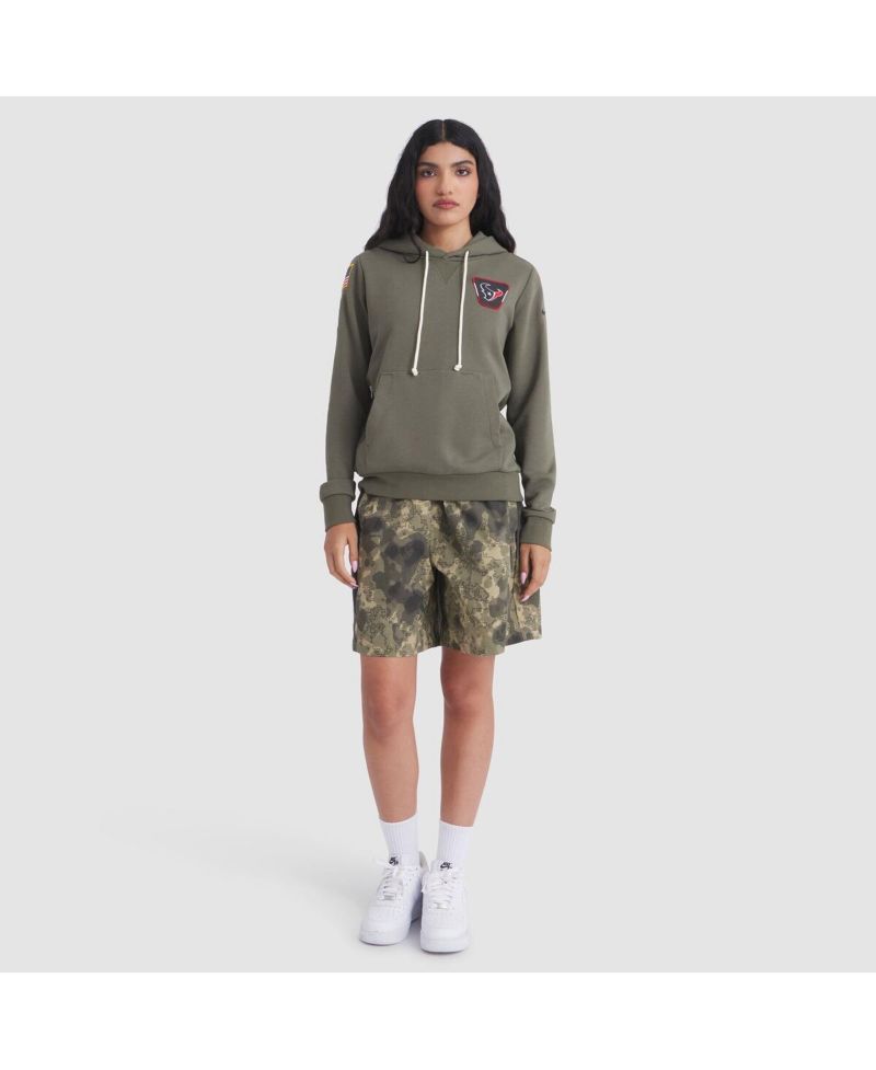 Women's Olive Houston Texans 2025 Salute to Service Sideline Standard Issue Dri-FIT Hoodie