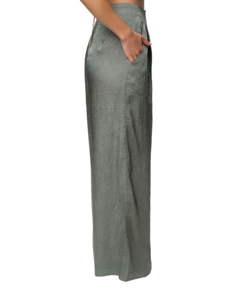 Women's Sundown High-Waisted Wide-Leg Acetate Pants