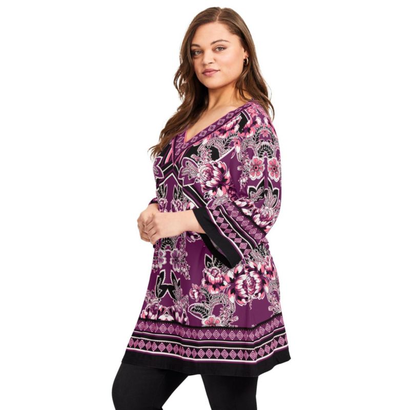 Women's Scarf Print Tunic Top