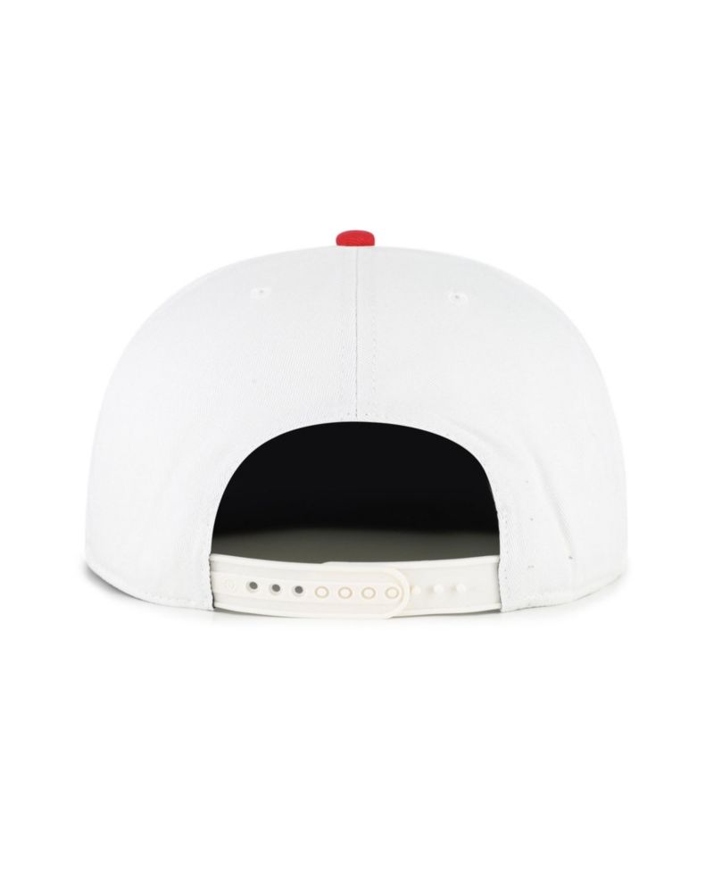Men's '47 White/Scarlet Nebraska Huskers Script Stack Relaxed Captain Adjustable Hat