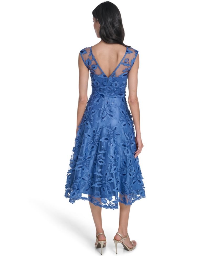 Women's Illusion Boat Neck Dress