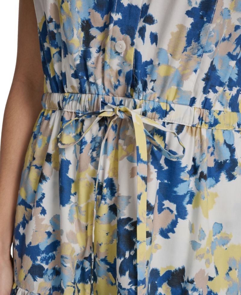 Collared Sleeveless Midi Dress