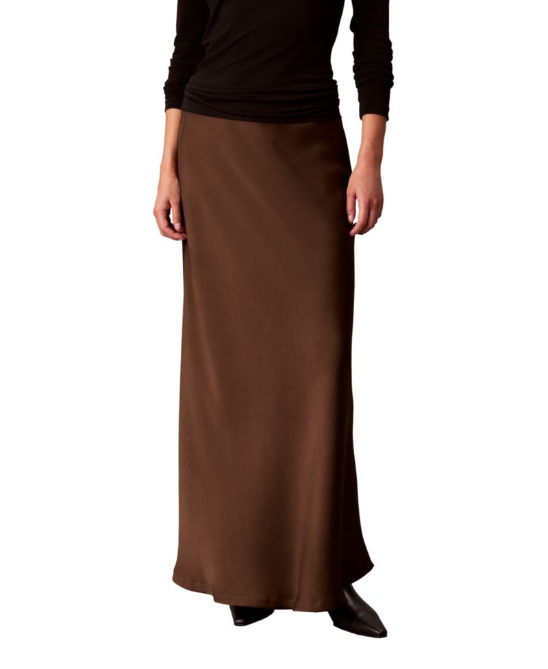 Petite Pull-On Satin Maxi Skirt