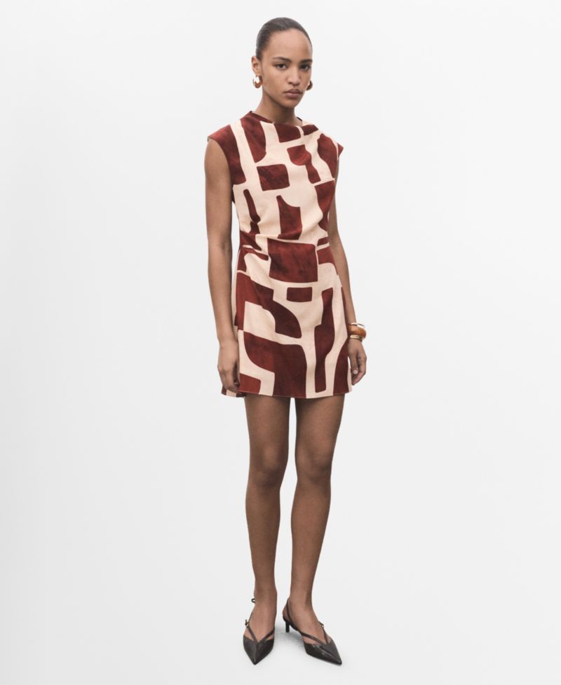 Women's Draped Neck Printed Dress