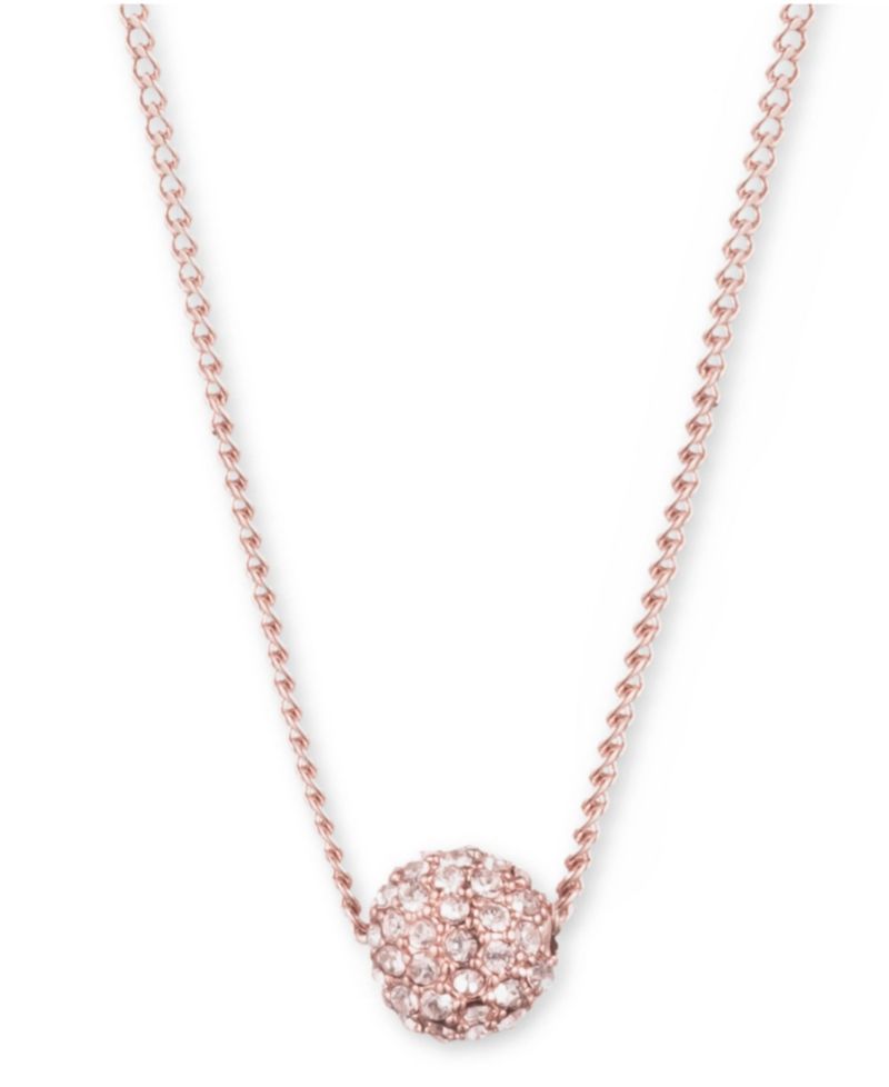 Crystal Fireball Pendant Necklace 16" + 2" extender