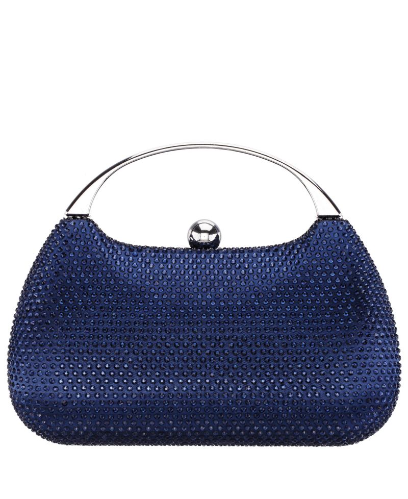 Crystal Minaudiere with Metal Handle