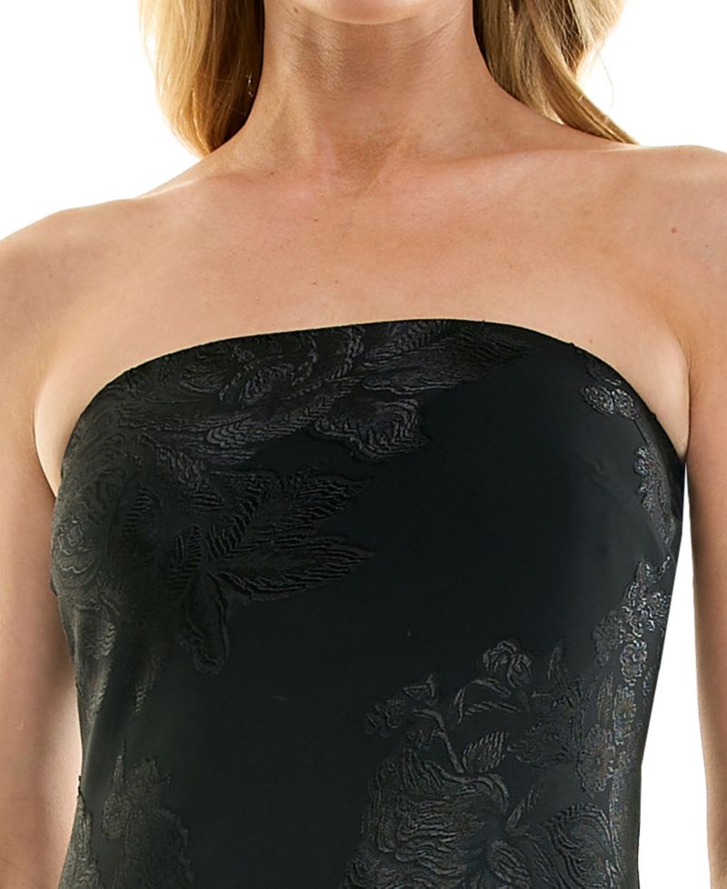 Juniors' Strapless Midi Lace-Trim Dress