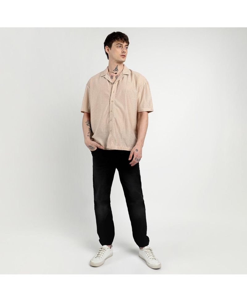 Men's Splash Plaid Oversized Shirt
