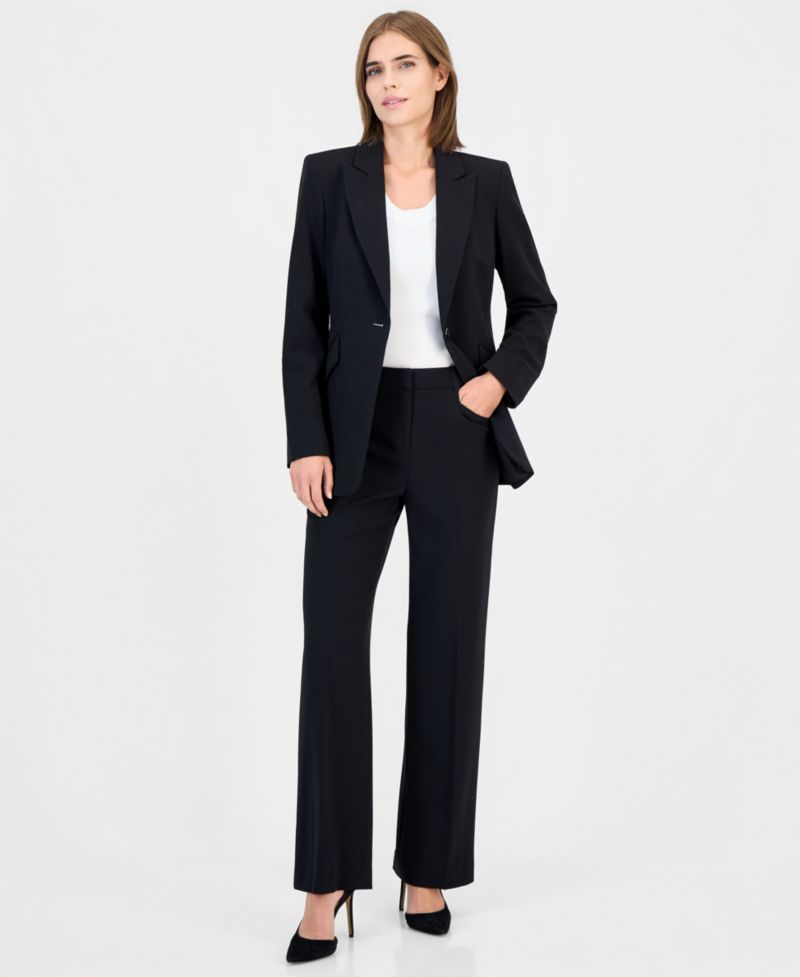 Peak-Lapel Button-Front Jacket