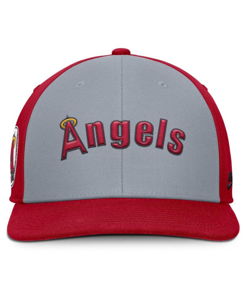 Men's Gray/Red California Angels Cooperstown Collection Pro Performance Snapback Hat