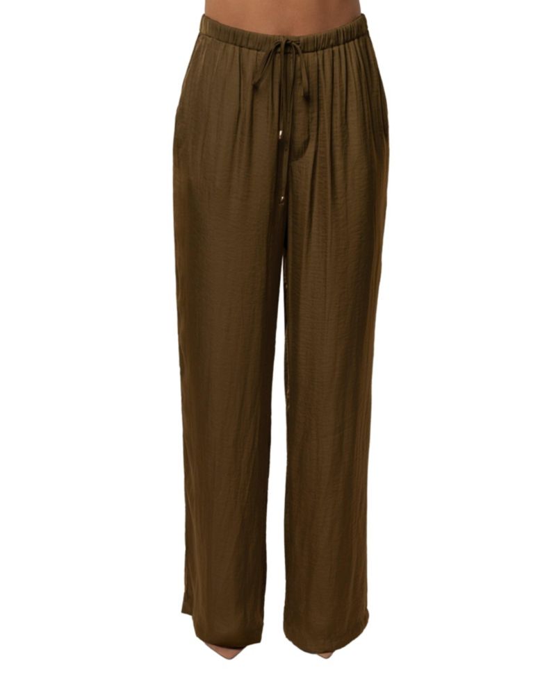 Women's Seaside Glow High-Waisted Wide-Leg Satin Pants