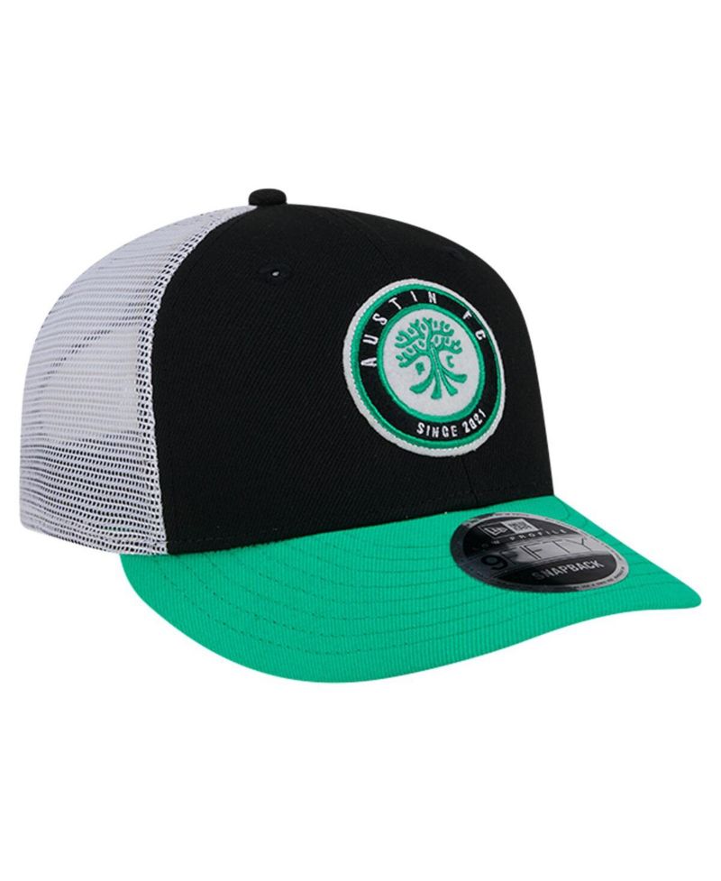 Men's Black Austin FC Throwback Trucker Low Profile 9FIFTY Snapback Hat