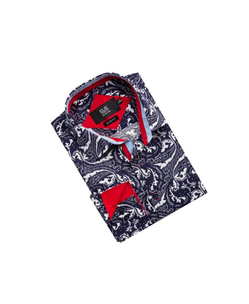Men's Slim Fit Paisley Sport Button-Down Shirt