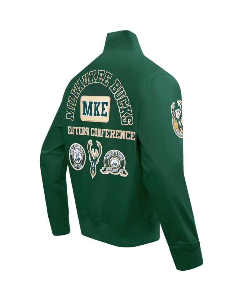 Men's Hunter Green Milwaukee Bucks Area Code Twill Full-Zip Jacket