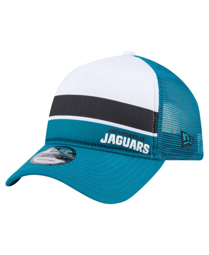 Big Boys and Girls Teal Jacksonville Jaguars Sport Night Color Block 9FORTY A-Frame Trucker Adjustable Hat