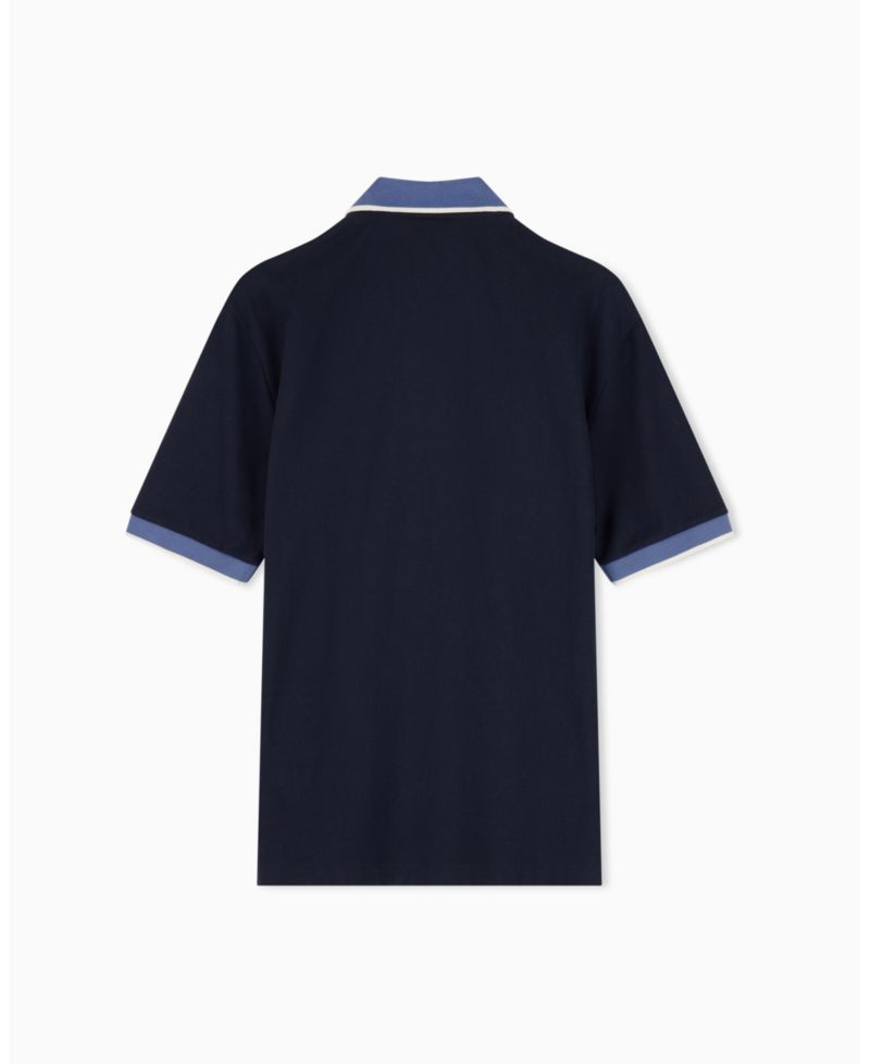 Men's Pique Color Block Tipping Polo Shirt