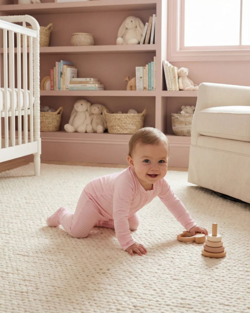 Baby Girls Peony Stripe Bamboo Sleeper