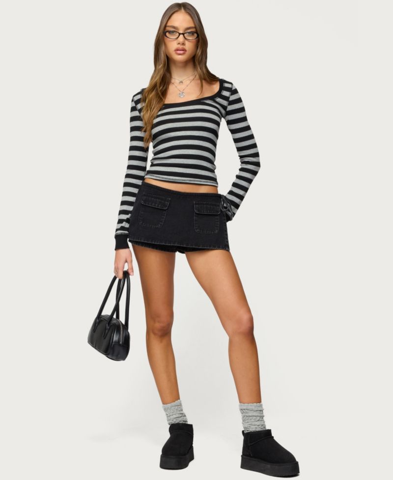 Women's Giselle Wrap Denim Mini Skort