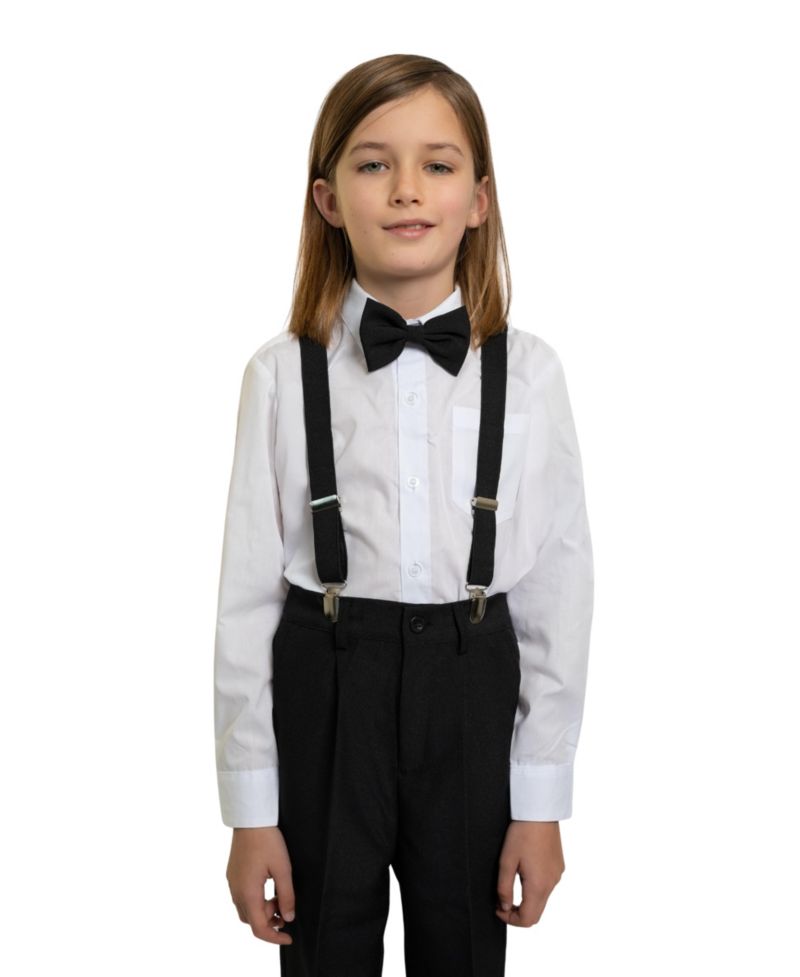 Big Boys Barn Wedding 4-Piece Shirt, Bowtie, Suspenders and Pants Set