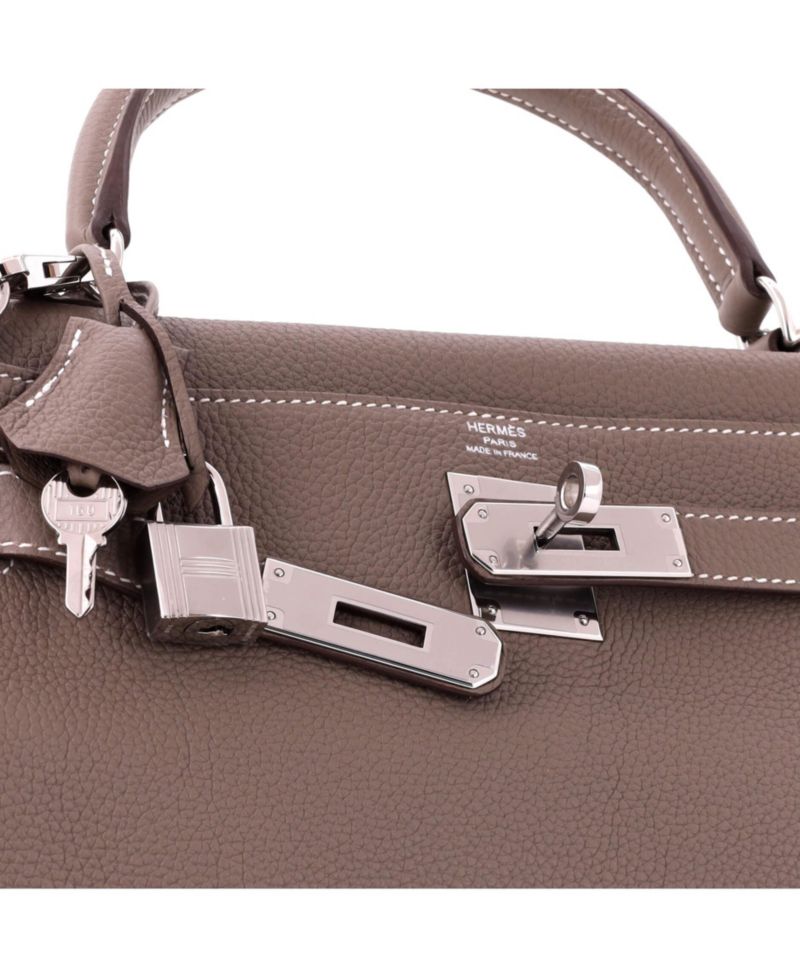 Kelly 28 Handbag Grey Togo with Palladium Hardware