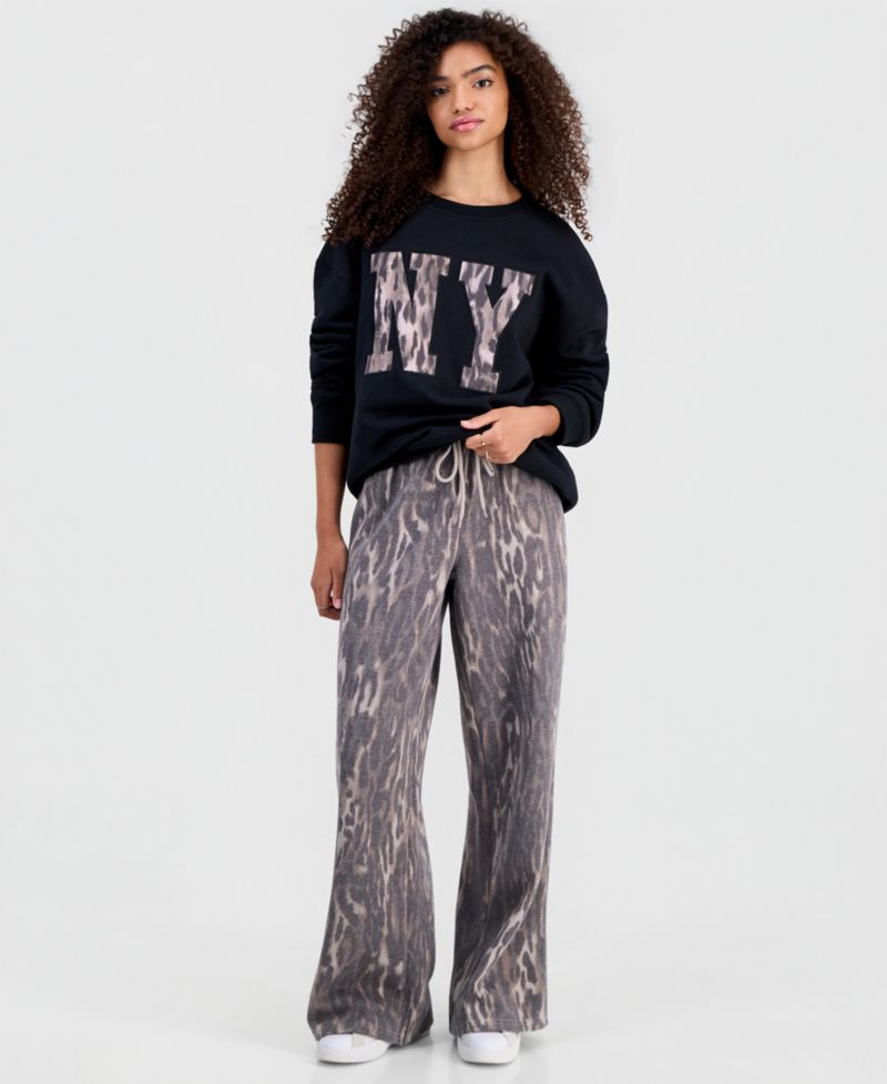 Juniors' Applique Crewneck Sweatshirt