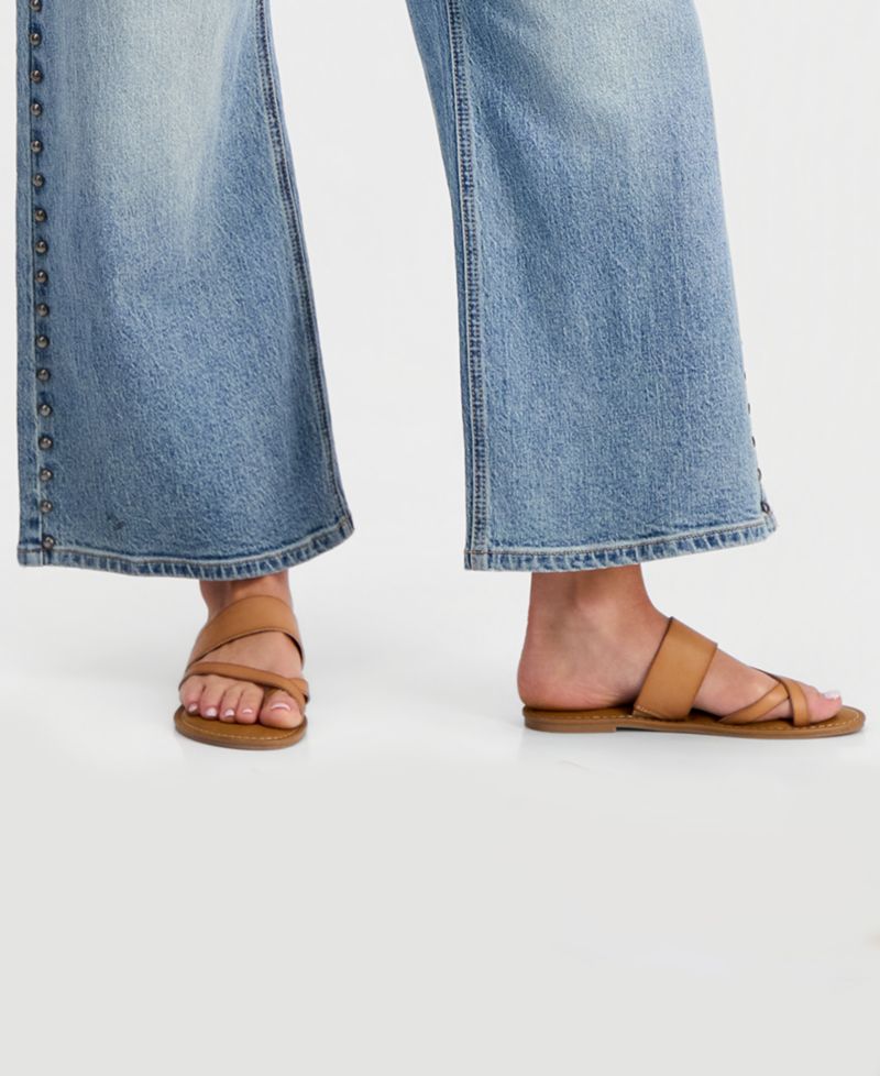 Petite Studded Wide-Leg Jeans