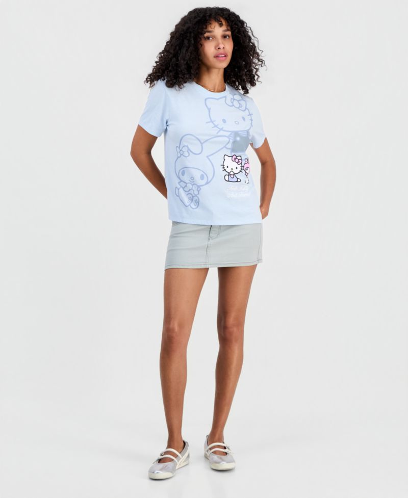 Juniors' Hello Kitty & My Melody Crewneck Tee