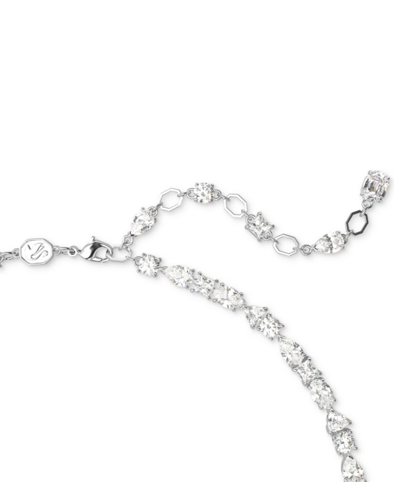 Silver-Tone 2-Pc. Set Mesmera Crystal Drop Earrings & Necklace, 15" + 2" extender