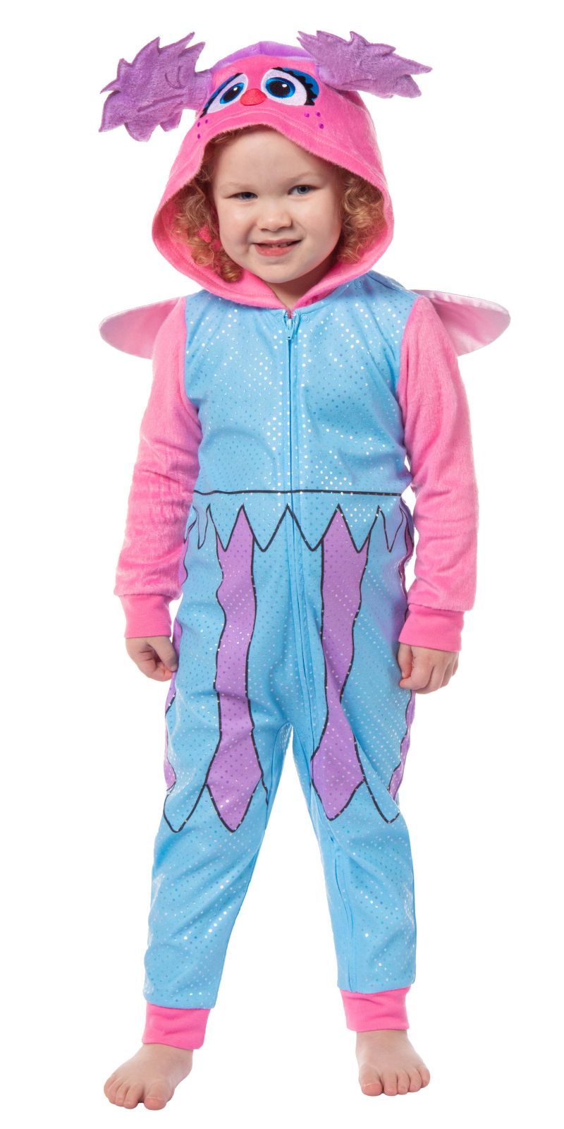 Toddler Boys 1PC Hooded Union Suit Footless Sleep Pajama - Elmo Abby Cadabby
