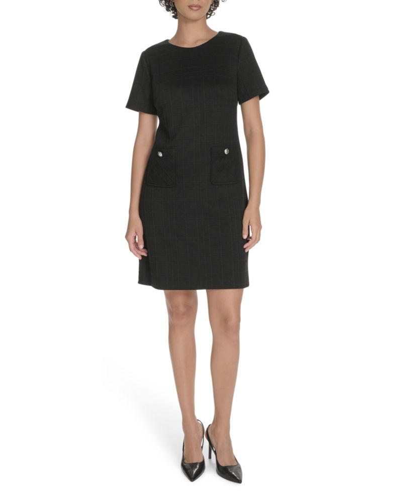 Women's Short Sleeve Knit Shift Dress