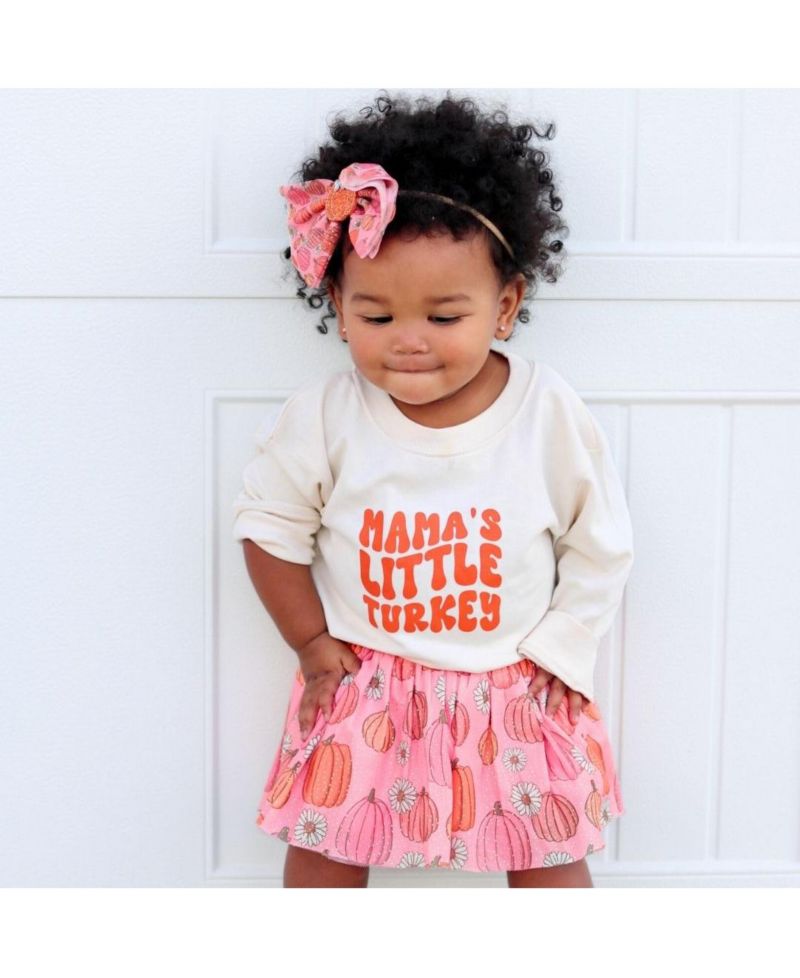 Baby Girls Baby Baby Mama's Turkey Thanksgiving Long Sleeve Romper