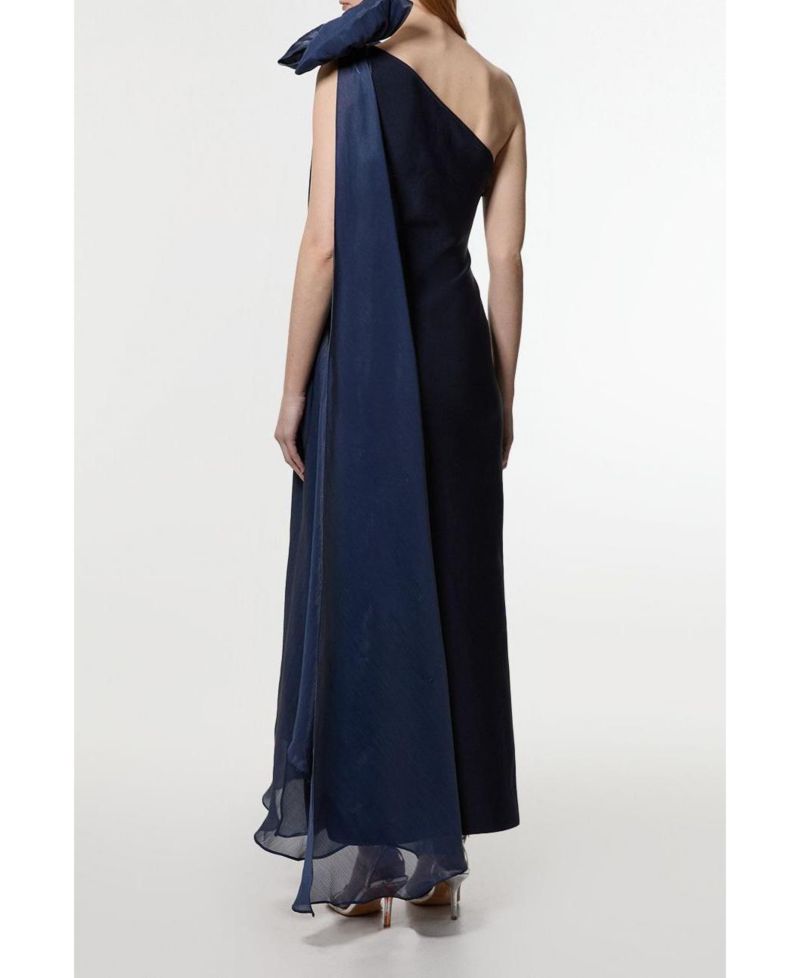 Women's Shoulder Bow Cape Detail Maxi Dress