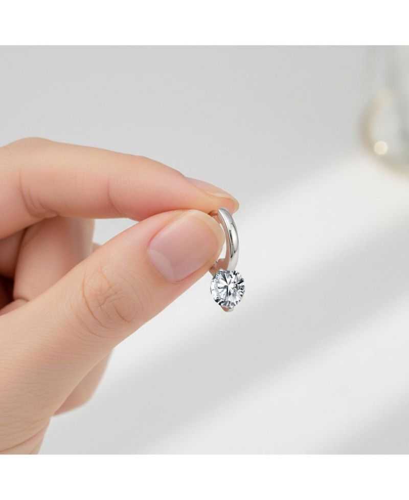 Radiant Gold Plated CZ Huggie Hoop Earrings