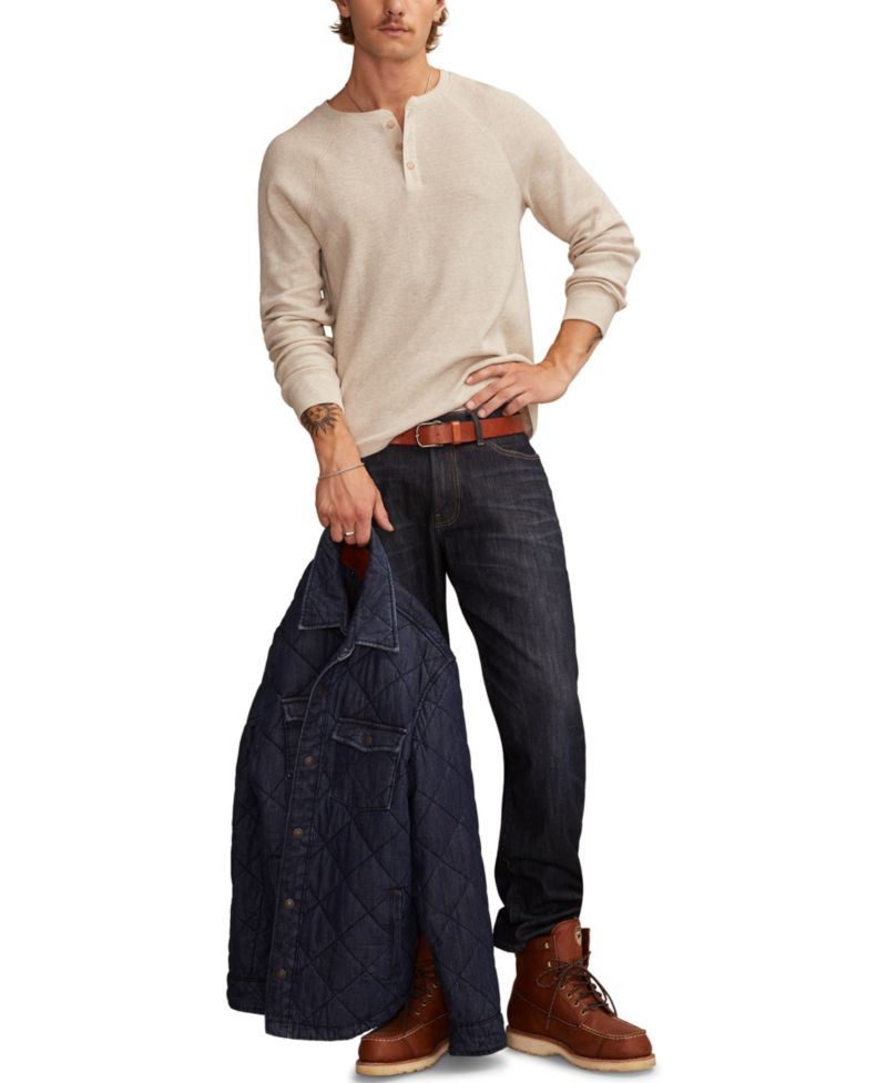 Men's Birdseye Thermal Henley Long-Sleeve T-Shirt