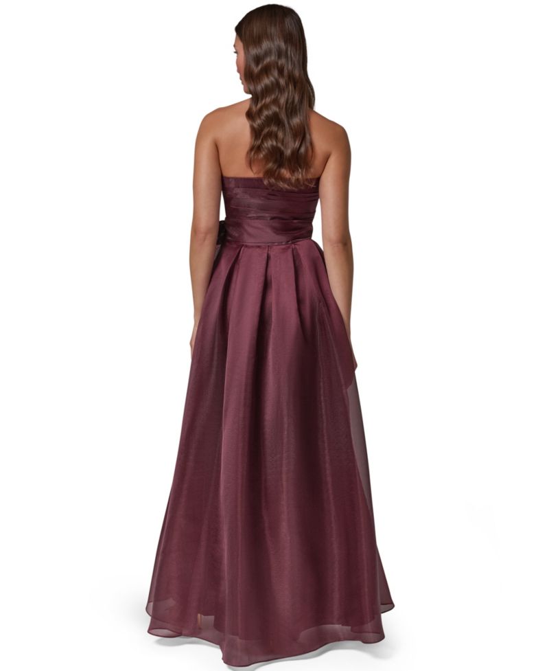 Petite Strapless Sweetheart Pleated Gown