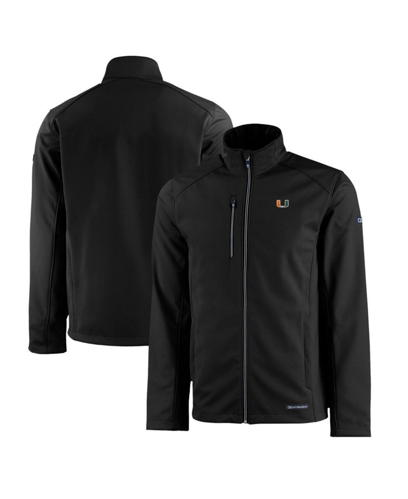 Men's Black Miami Hurricanes Evoke Eco Softshell Full-Zip Jacket