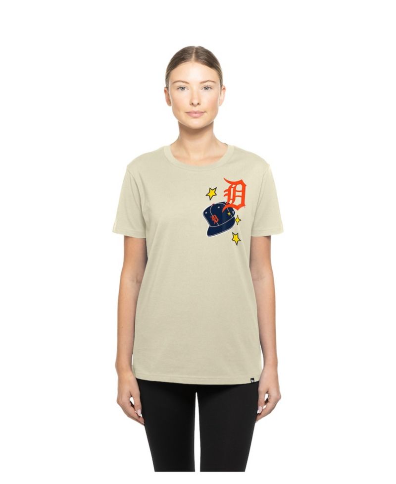 Women's Cream Detroit Tigers Stars Cap T-Shirt