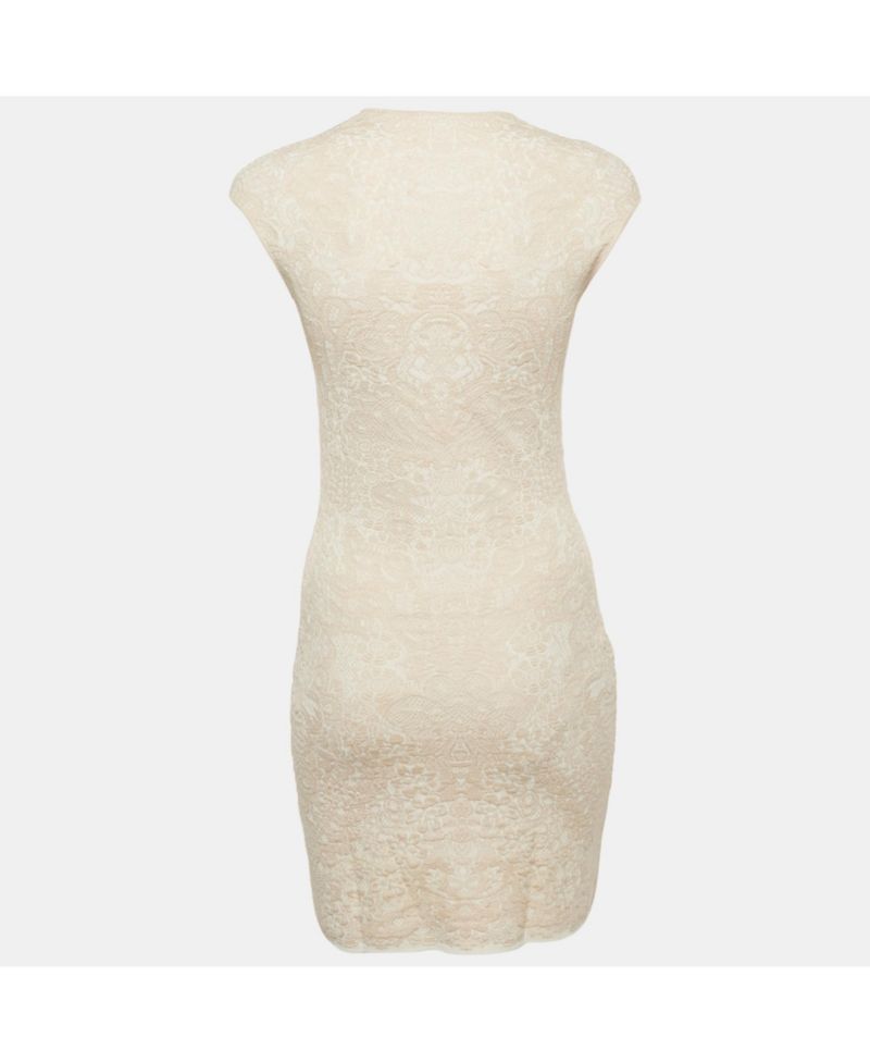 Women's Pink Jacquard Knit Mini Bodycon Dress