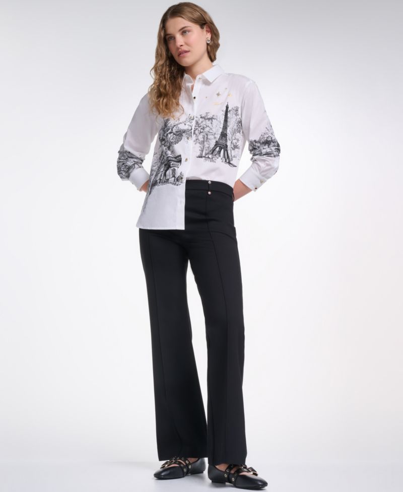Petite Parisian Graphics Long-Sleeve Shirt