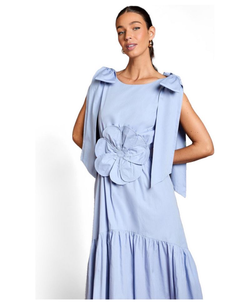 Women's Floral Corsage Fit Flare Dress