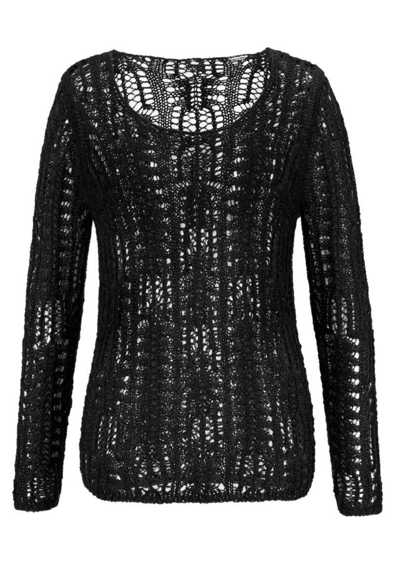 Women's Printed Open Knit Everyday Comfort Sweater