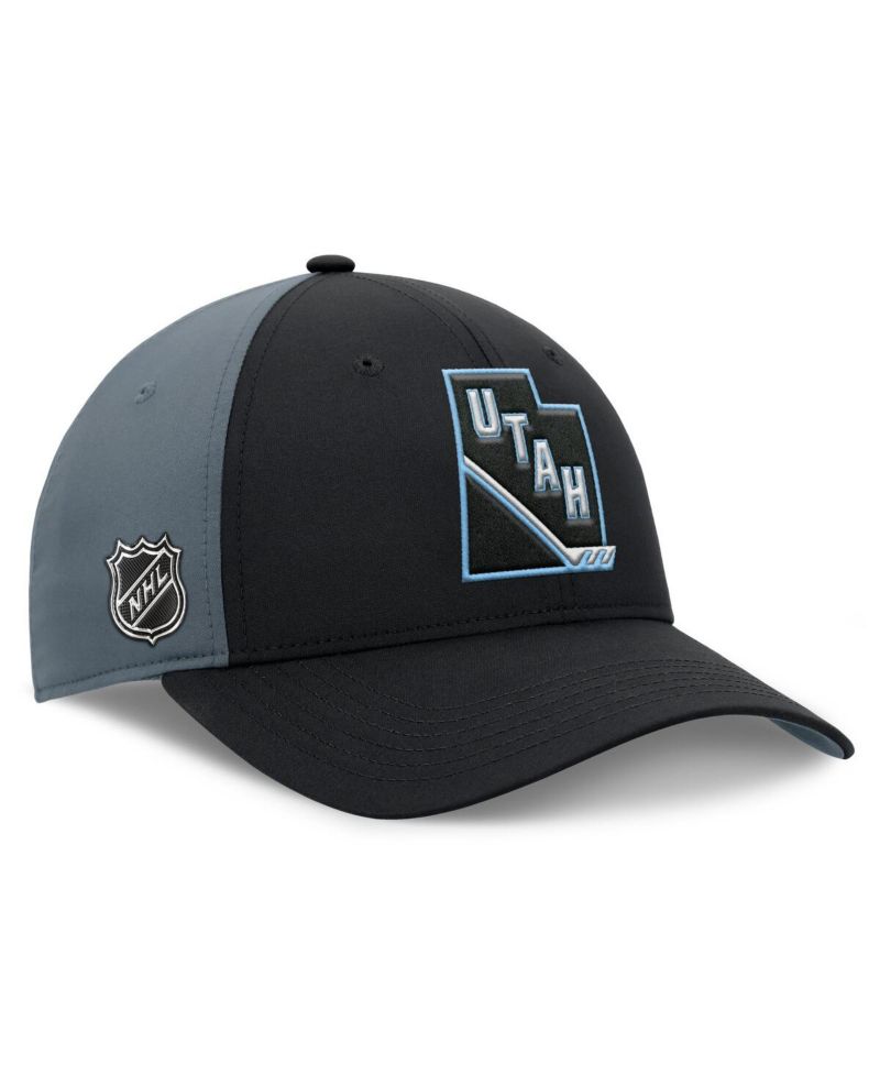 Men's Black/Charcoal Utah Mammoth Utah Badge Adjustable Hat