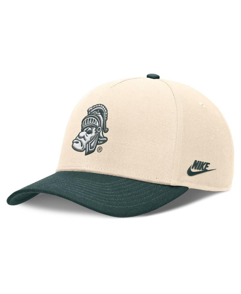 Men's Natural/Green Michigan State Spartans Academic Rise Dri-FIT Adjustable Hat