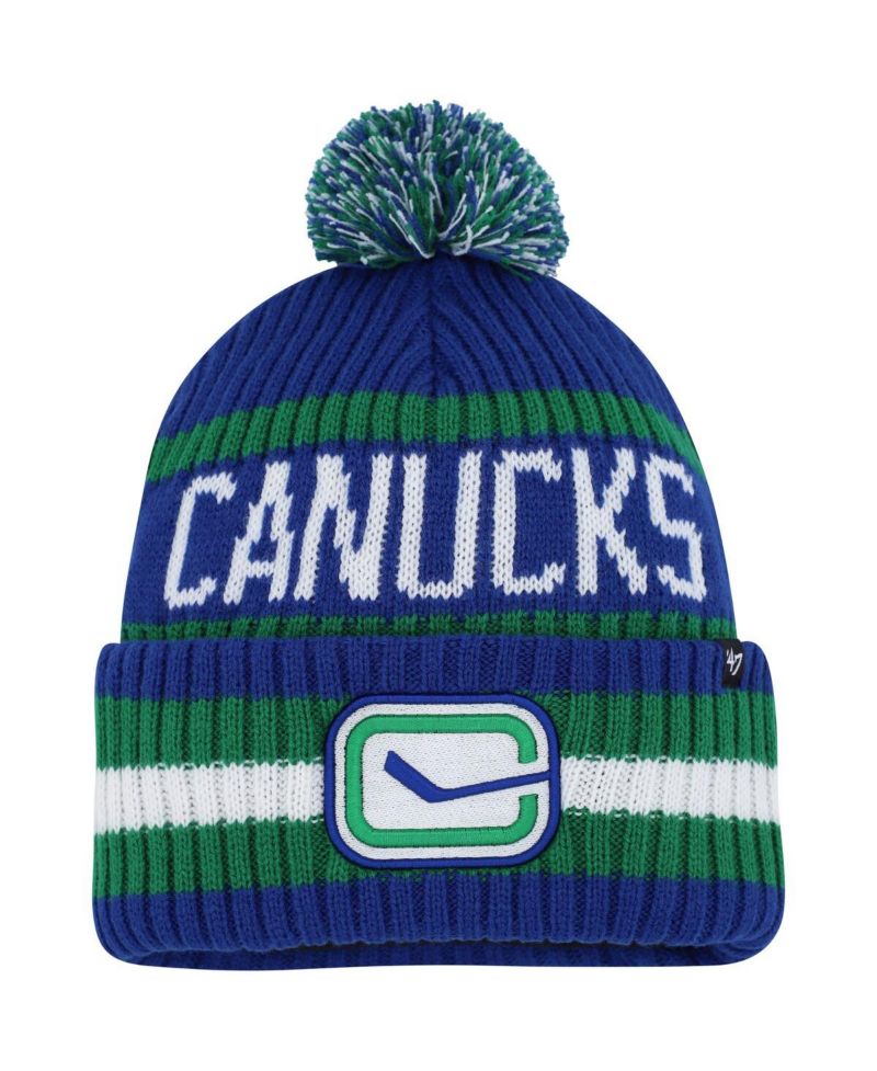 Men's Blue Vancouver Canucks Bering Cuffed Knit Hat with Pom