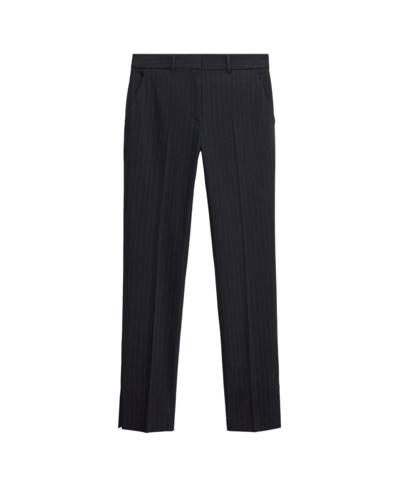 Women's Selection Pinstripe Straight-Leg Slit Trousers
